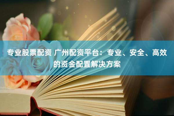 专业股票配资 广州配资平台：专业、安全、高效的资金配置解决方案